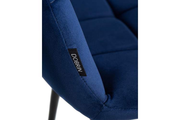 Набор 4 шт Стул обеденный DOBRIN CHILLY, Темно-синий Holland 60, основание черное-8