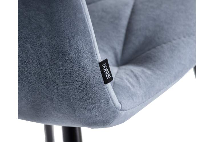 Набор 4 шт Стул обеденный DOBRIN CHILLY ROMBO, Серо-голубой Simple 26, основание черное-7