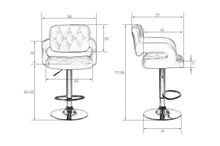 Набор 2 шт Стул барный DOBRIN TIESTO, чёрный-8