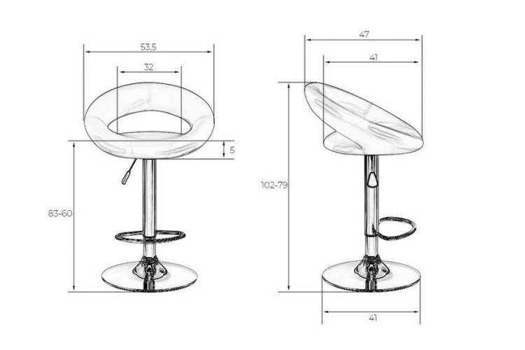 Стул барный DOBRIN MIRA BLACK, чёрный-6