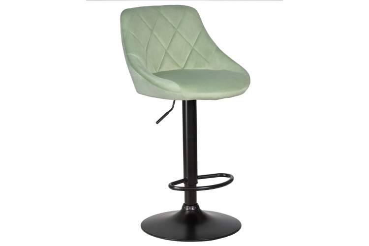 Набор 2 шт Стул барный DOBRIN LOGAN BLACK, мятный велюр (MJ9-87)-1