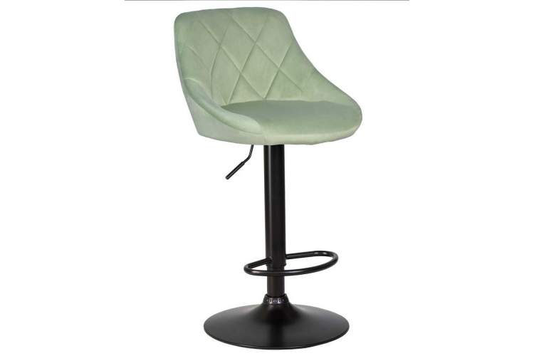 Стул барный DOBRIN LOGAN BLACK, мятный велюр (MJ9-87)