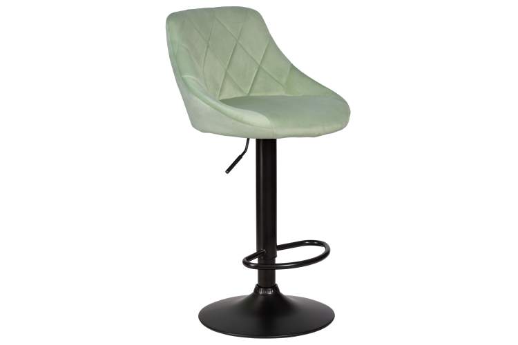 Набор 2 шт Стул барный DOBRIN LOGAN BLACK, мятный велюр (MJ9-87)-2