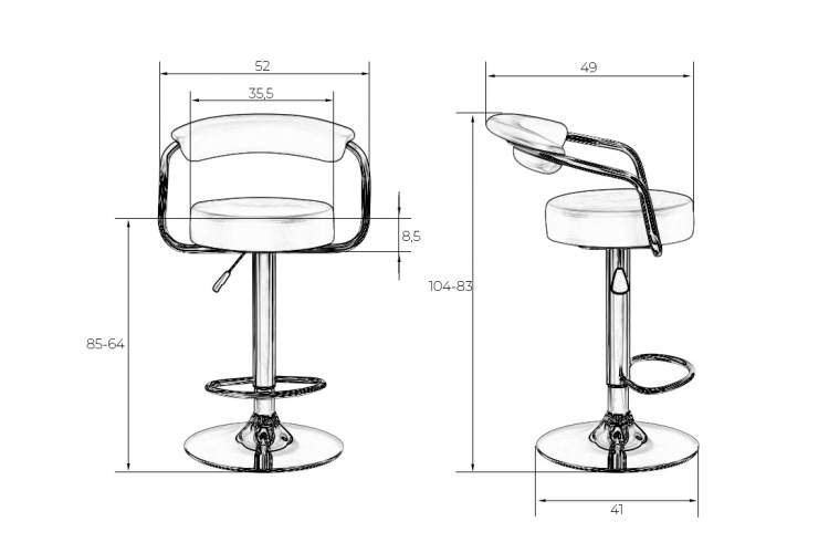 Набор 2 шт Стул барный DOBRIN MARTA, чёрный-8
