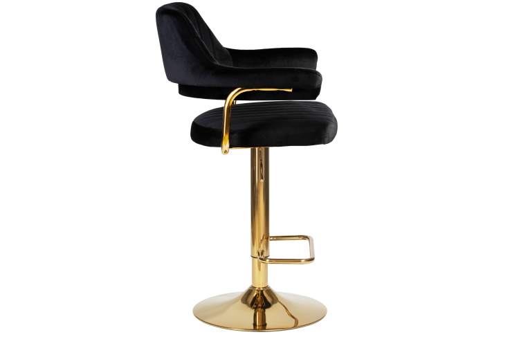 Набор 2 шт Стул барный DOBRIN CHARLY GOLD, черный велюр (MJ9-101)-3