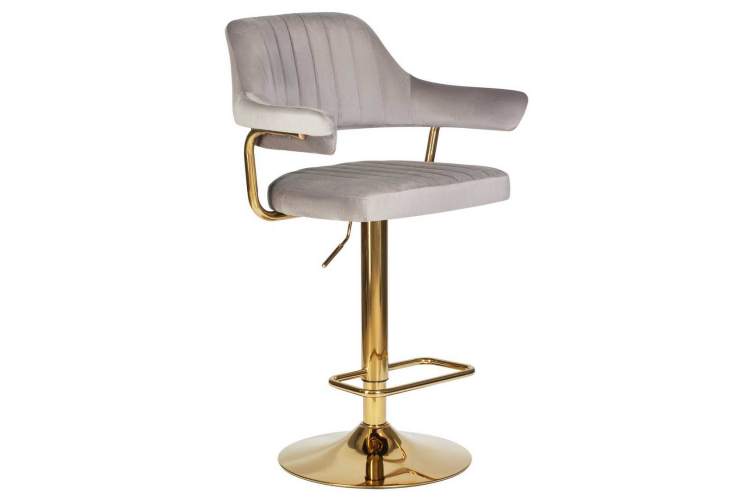 Стул барный DOBRIN CHARLY GOLD, серый велюр (MJ9-75)-1
