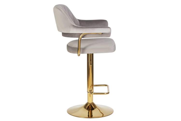 Стул барный DOBRIN CHARLY GOLD, серый велюр (MJ9-75)-2