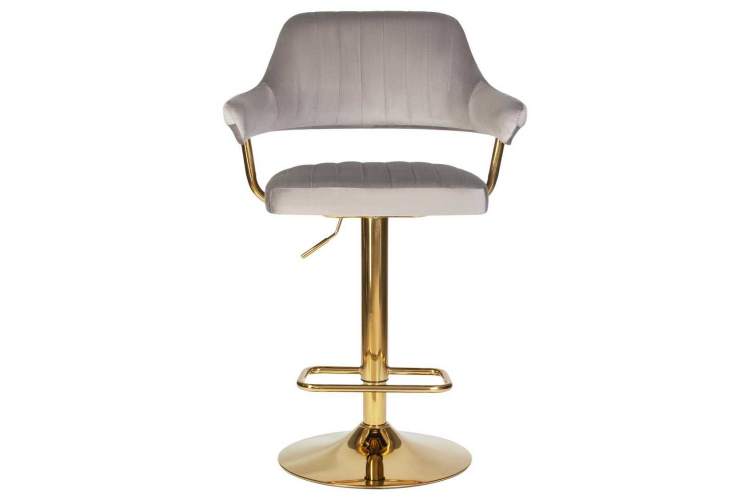 Стул барный DOBRIN CHARLY GOLD, серый велюр (MJ9-75)-5