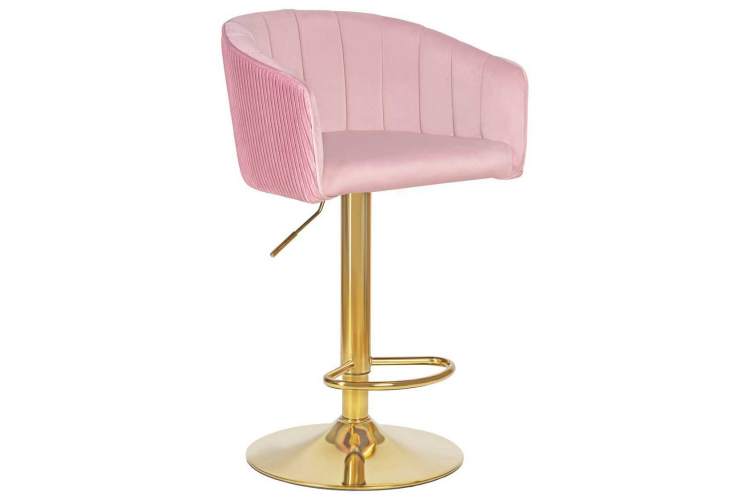 Стул барный DOBRIN DARCY GOLD, розовый велюр (1922-16)