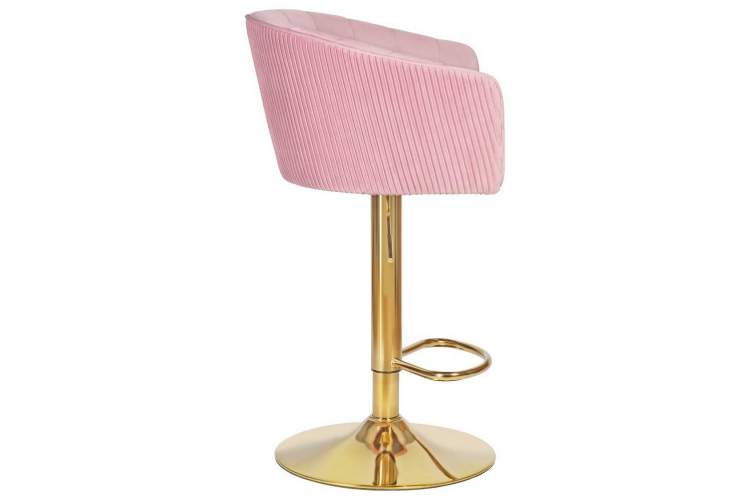 Стул барный DOBRIN DARCY GOLD, розовый велюр (1922-16)-2