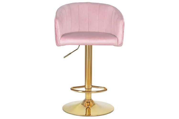 Стул барный DOBRIN DARCY GOLD, розовый велюр (1922-16)-5