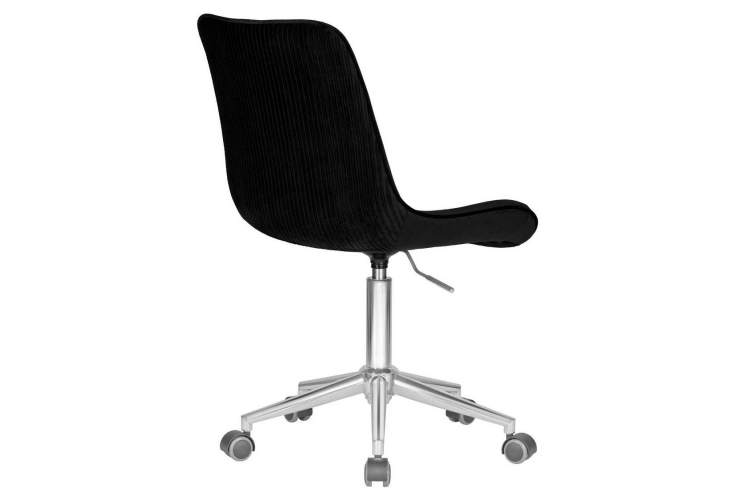 Кресло офисное DOBRIN DORA, чёрный велюр (1922-21), хромированная сталь-3
