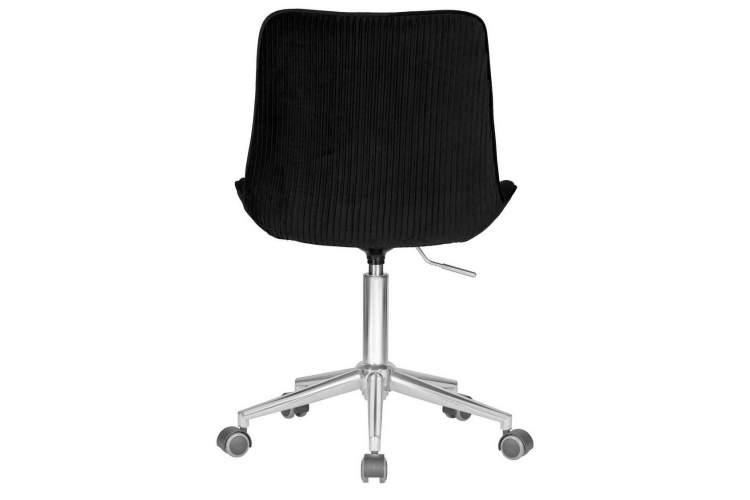 Кресло офисное DOBRIN DORA, чёрный велюр (1922-21), хромированная сталь-4