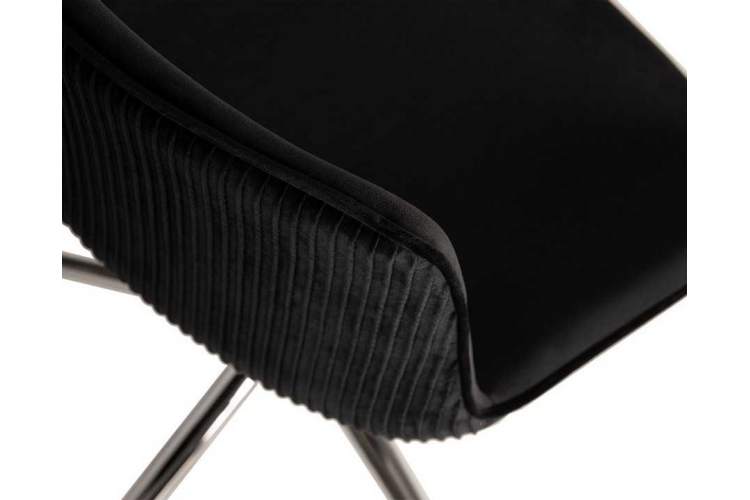 Кресло офисное DOBRIN DORA, чёрный велюр (1922-21), хромированная сталь-8