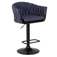 Стул барный LEON, синяя ткань (LAR-275-29)