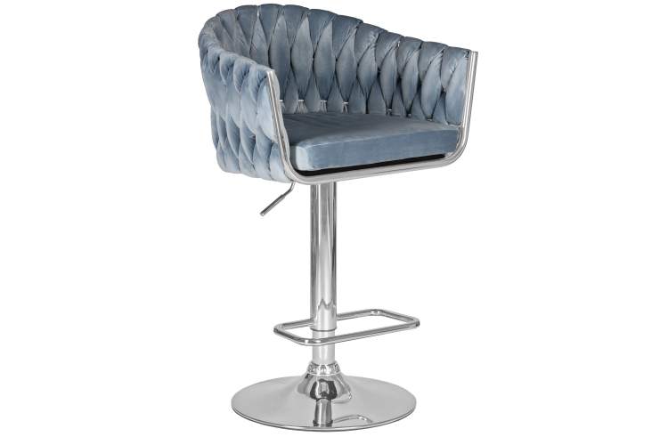 Набор 2 шт Стул барный DOBRIN MARCEL, пудрово-голубой велюр (MJ9-74)-1