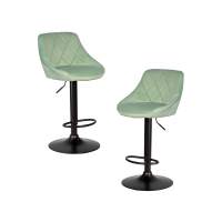 Набор 2 шт Стул барный DOBRIN LOGAN BLACK, мятный велюр (MJ9-87)