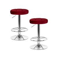 Набор 2 шт Табурет барный DOBRIN BRUNO, бордовый велюр (MJ9-43)