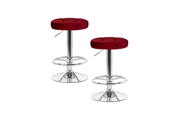 Набор 2 шт Табурет барный DOBRIN BRUNO, бордовый велюр (MJ9-43)