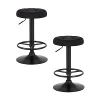 Набор 2 шт Табурет барный DOBRIN BRUNO BLACK, черный велюр (MJ9-101)