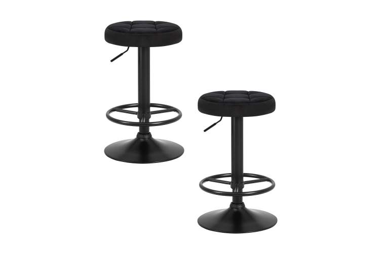 Набор 2 шт Табурет барный DOBRIN BRUNO BLACK, черный велюр (MJ9-101)