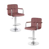 Набор 2 шт Стул барный DOBRIN KRUGER ARM, пудрово-розовый велюр (MJ9-32)