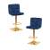 Набор 2 шт Стул барный DOBRIN GOLDIE, синий велюр (MJ9-117)