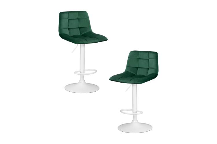 Набор 2 шт Стул барный DOBRIN TAILOR WHITE, зеленый велюр (MJ9-88)