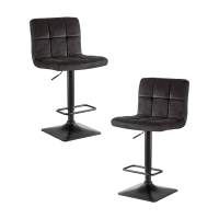 Набор 2 шт Стул барный DOBRIN DOMINIC, черный велюр (MJ9-101)