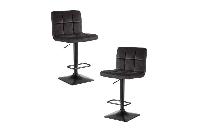 Набор 2 шт Стул барный DOBRIN DOMINIC, черный велюр (MJ9-101)