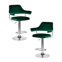 Набор 2 шт Стул барный DOBRIN CHARLY, зеленый велюр (MJ9-88)