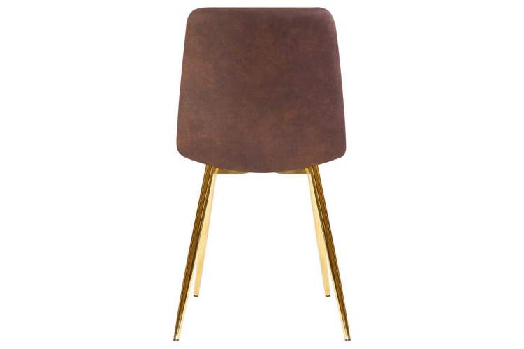 Стул обеденный DOBRIN ALEX, золотые ножки, коричневая микрофибра (PK-03)-4