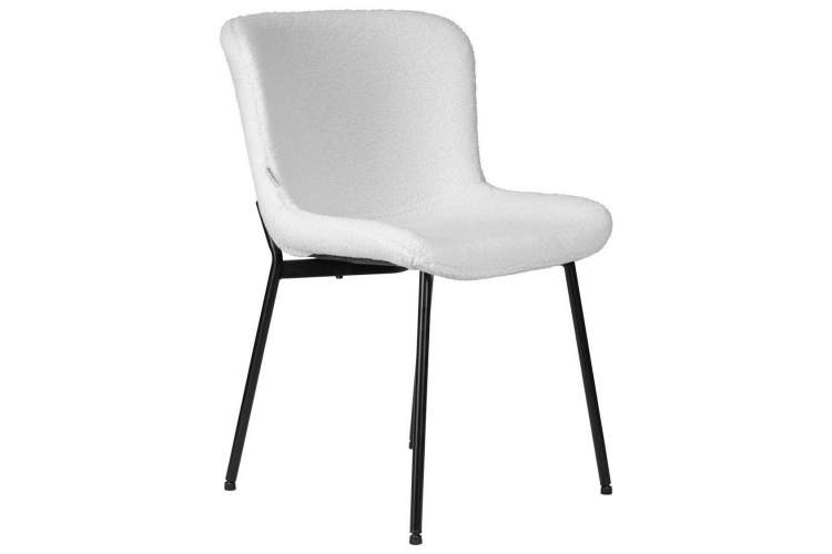 Стул обеденный DOBRIN MILO, черные ножки, белый букле (UF992-01)-1