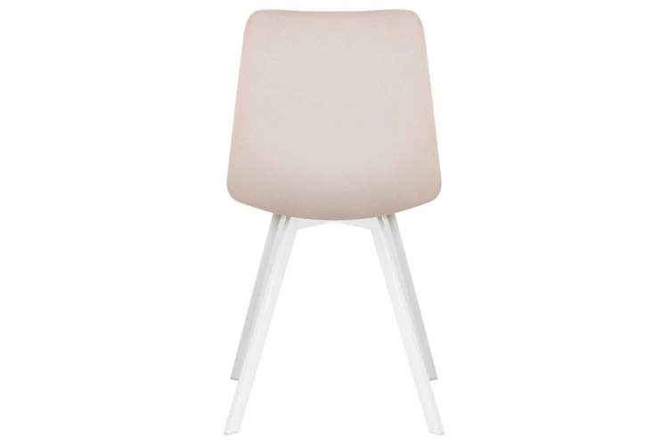 Стул обеденный DOBRIN ALEX SQUARE, белые ножки, кремовый велюр (V108-113)-4