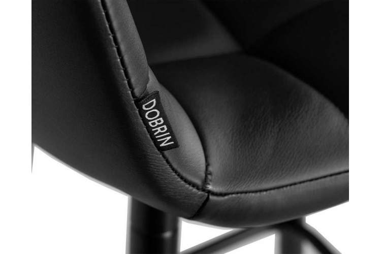 Стул барный DOBRIN NICOLE, черные матовые ножки, черная экокожа (P-01)-6