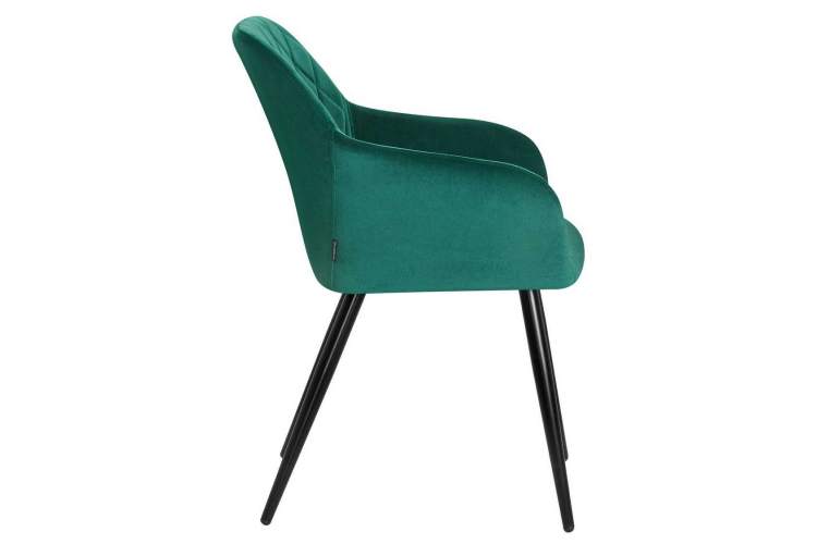 Стул обеденный DOBRIN ROBERT, черные матовые ножки, велюр V108-64 Зелёный-2
