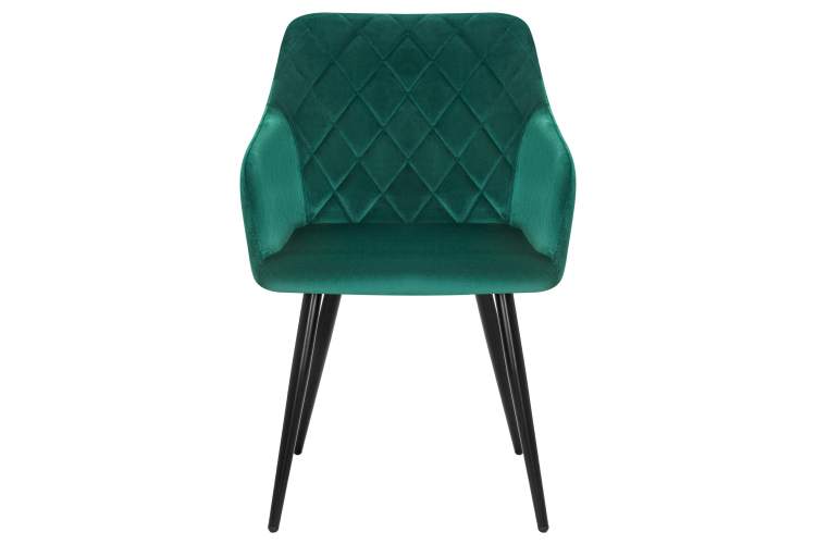 Набор 2 шт Стул обеденный DOBRIN ROBERT, черные матовые ножки, велюр V108-64 Зелёный-6