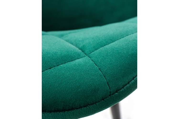 Набор 2 шт Стул обеденный DOBRIN ROBERT, черные матовые ножки, велюр V108-64 Зелёный-7