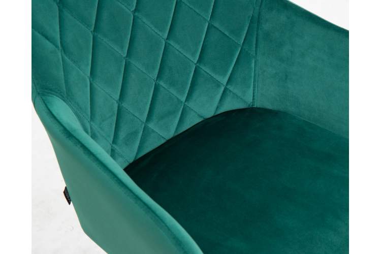 Набор 2 шт Стул обеденный DOBRIN ROBERT, черные матовые ножки, велюр V108-64 Зелёный-8