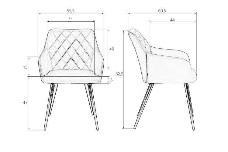 Набор 2 шт Стул обеденный DOBRIN ROBERT, черные матовые ножки, велюр V108-64 Зелёный-12