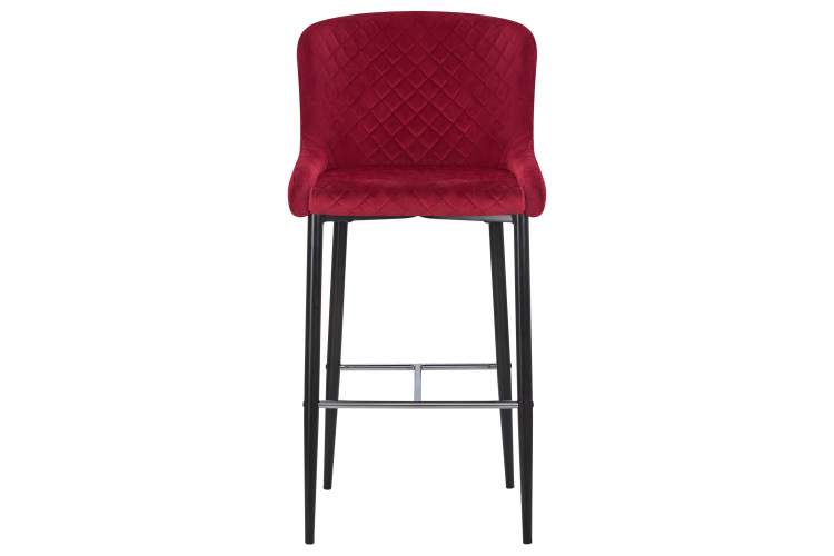 Набор 2 шт Стул барный DOBRIN CHRISTIAN'75, черные ножки, бордовый велюр (V108-85)-6