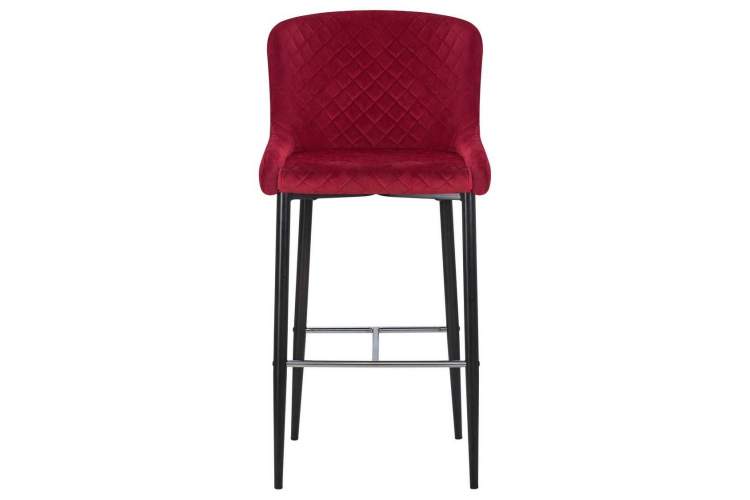 Стул барный DOBRIN CHRISTIAN'75, черные ножки, бордовый велюр (V108-85)-5