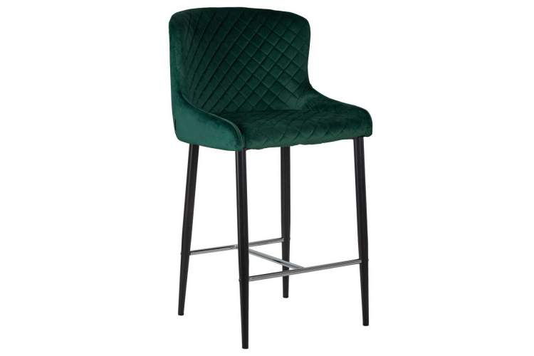 Стул полубарный DOBRIN CHRISTIAN'65, черные ножки, зеленый велюр (V108-64)