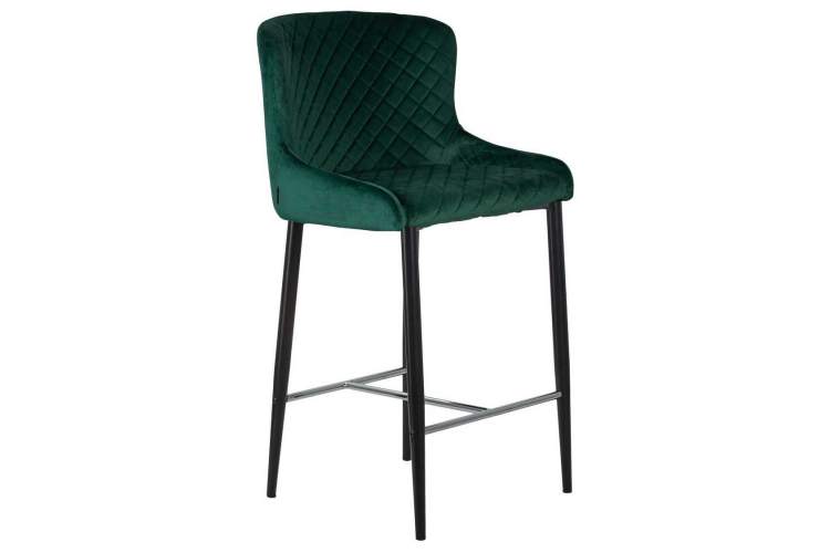 Стул полубарный DOBRIN CHRISTIAN'65, черные ножки, зеленый велюр (V108-64)-1
