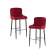 Набор 2 шт Стул барный DOBRIN CHRISTIAN'75, черные ножки, бордовый велюр (V108-85)