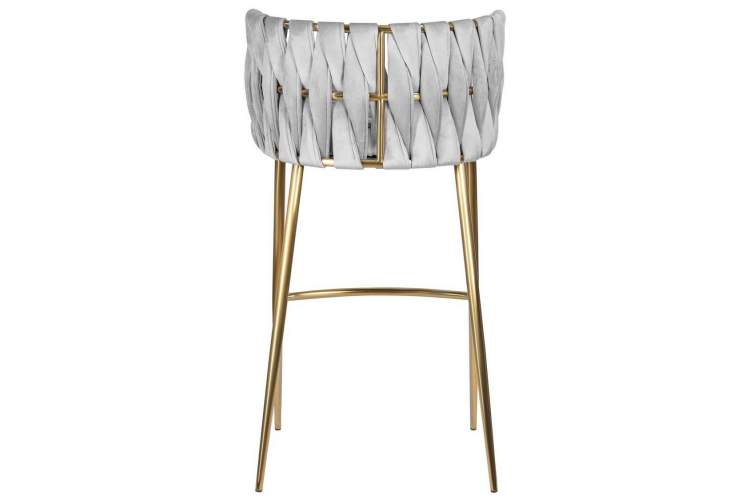 Стул барный DOBRIN EMMA GOLD, светло-серый велюр (135-37)-4