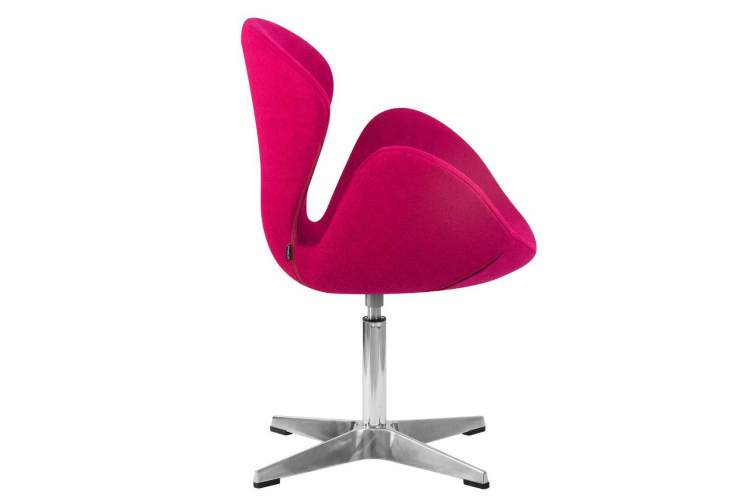 Кресло дизайнерское DOBRIN SWAN, бордо ткань AF5, алюминиевое основание-2