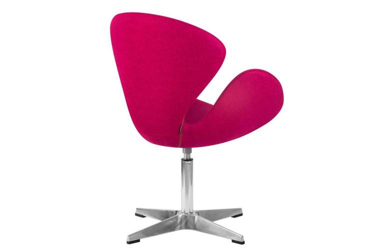 Кресло дизайнерское DOBRIN SWAN, бордо ткань AF5, алюминиевое основание-3