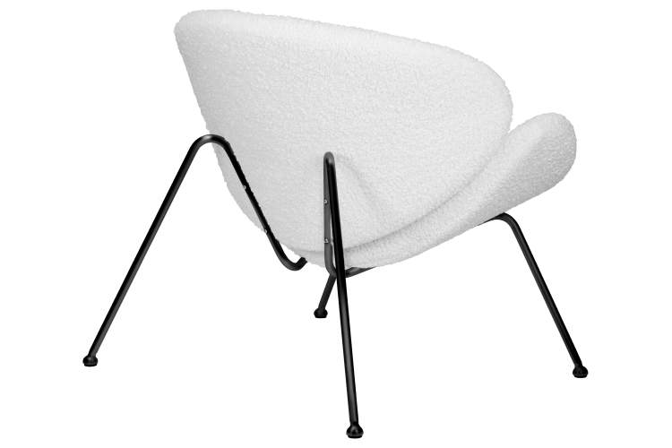 Набор 2 шт Кресло дизайнерское DOBRIN EMILY, белый (букле) ткань, черное основание-4