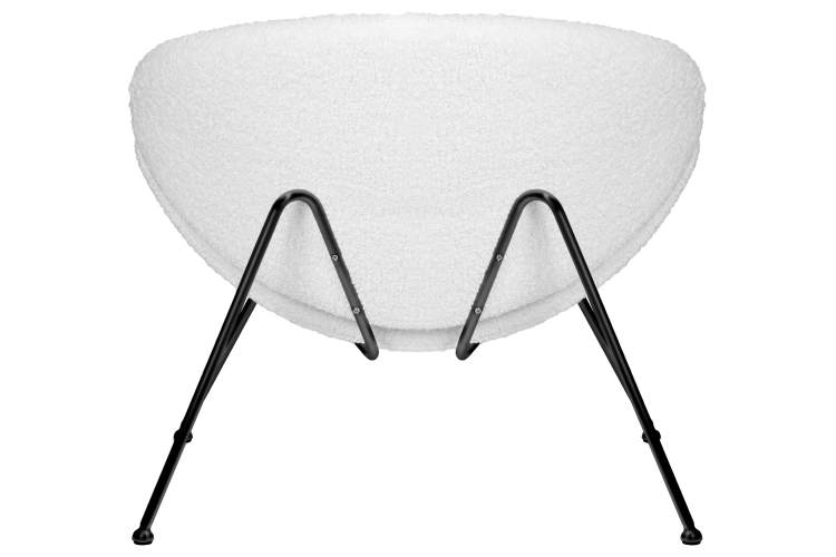 Набор 2 шт Кресло дизайнерское DOBRIN EMILY, белый (букле) ткань, черное основание-5